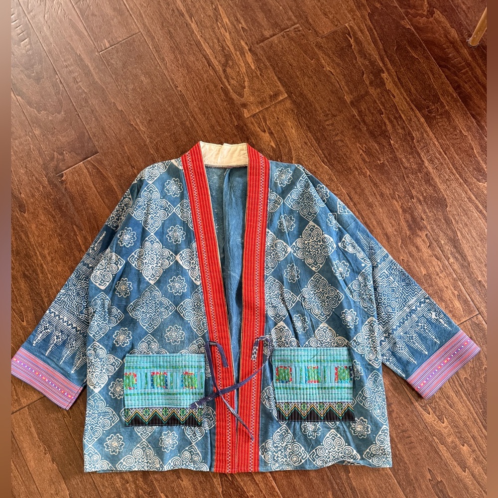 Boho ethnic kimono with pockets